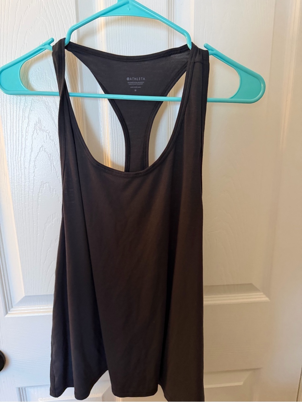 Athleta Black Racerback Tank with Flowing Fit